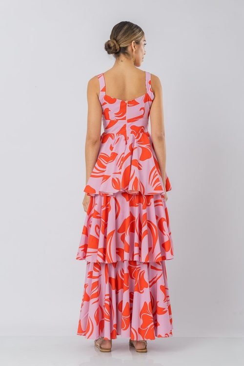 Vestido sara rosa rojo - Imagen 3