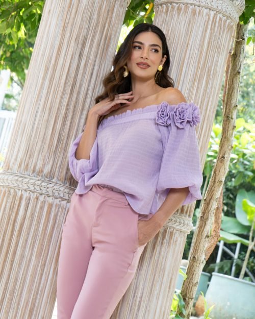 Blusa violeta lila - Imagen 4
