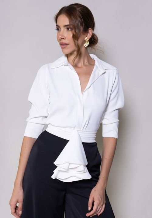 Blusa lina blanca - Imagen 2