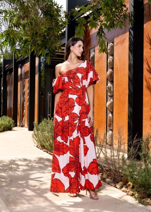 Vestido Dalia estampado naranja - Imagen 2