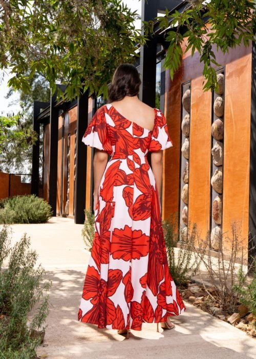 Vestido Dalia estampado naranja - Imagen 4