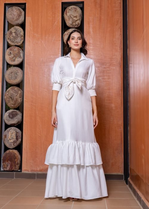 Vestido beatriz marfil - Imagen 2