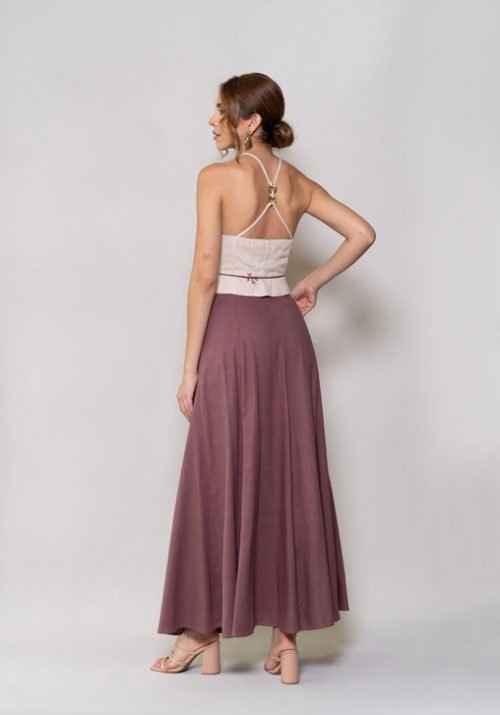 Falda begonia lino cocoa - Imagen 4