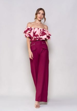 Pantalon tulipan burgundy