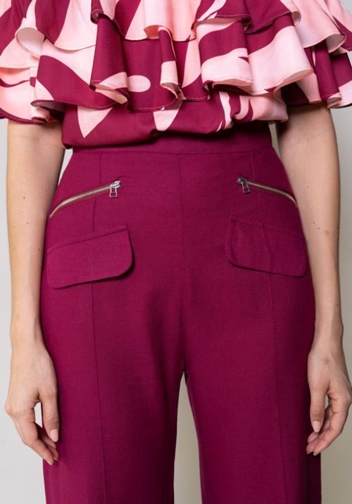 Pantalon tulipan burgundy - Imagen 4