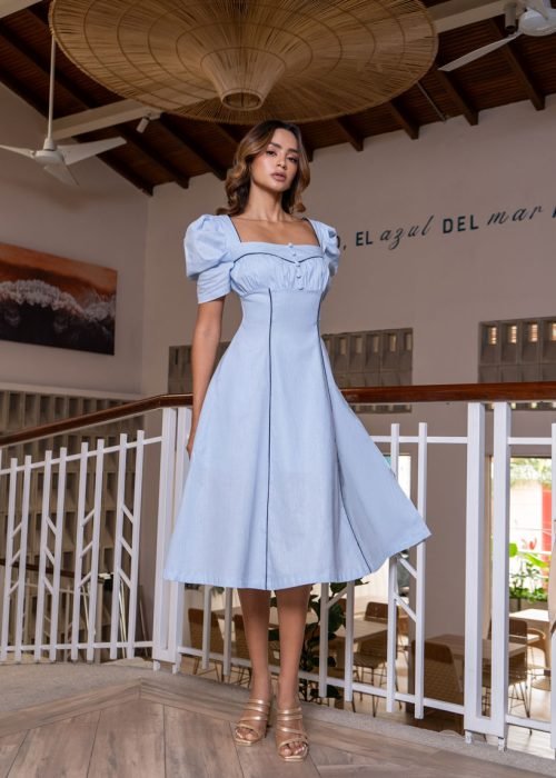 Vestido rebeca azul cielo - Imagen 2