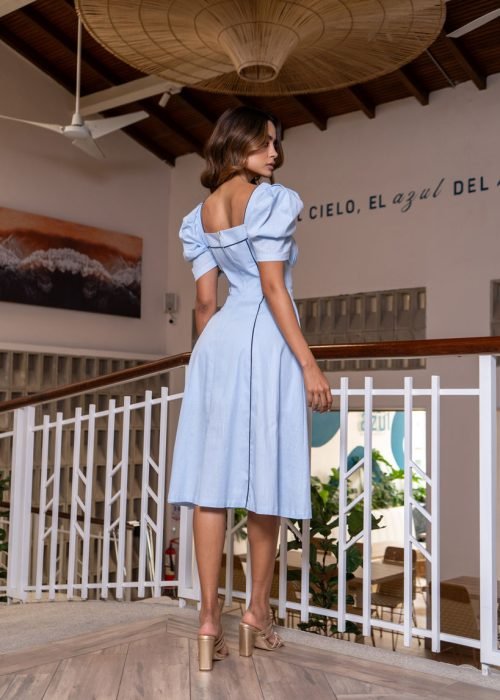 Vestido rebeca azul cielo - Imagen 4