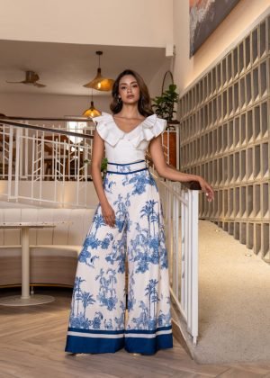 Pantalon sofia estampado azul