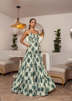 Vestido ivette estampado verde