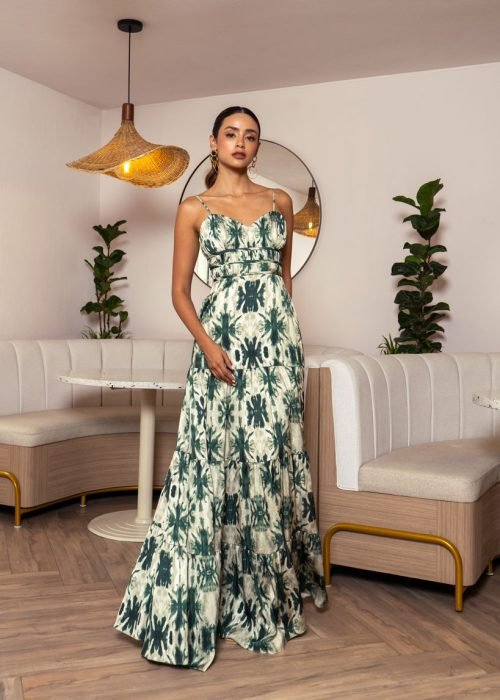 Vestido ivette estampado verde - Imagen 2