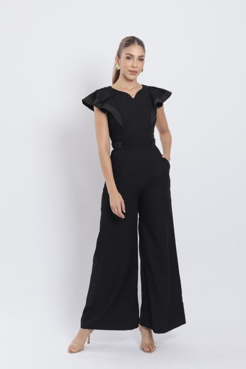 Enterizo lena negro - Imagen 2