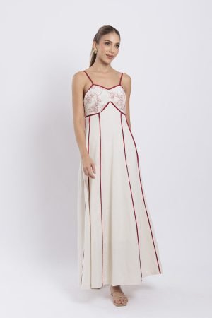 Vestido nerea Bordado rojo