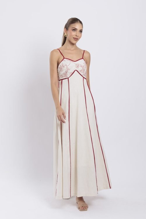Vestido nerea Bordado rojo