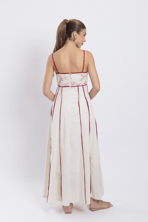 Vestido nerea Bordado rojo - Imagen 5