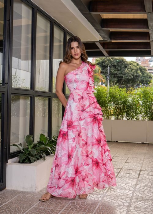 Vestido gaia estampado rosa - Imagen 2