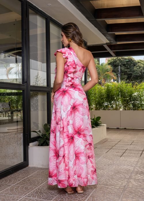 Vestido gaia estampado rosa - Imagen 5
