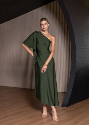Vestido gema verde pino