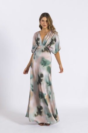 Vestido hortencia estampado verde