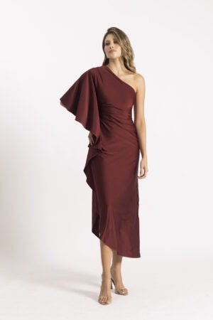 Vestido gema vino terra