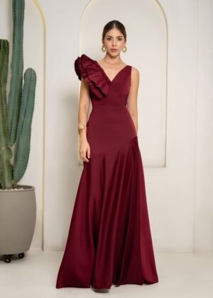 Vestido Gardenia vinotinto