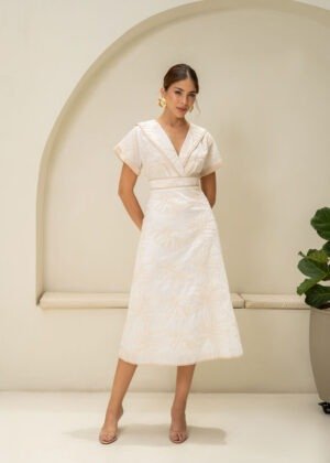 Vestido jackie bordado marfil
