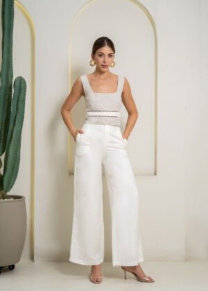 Pantalon romina marfil