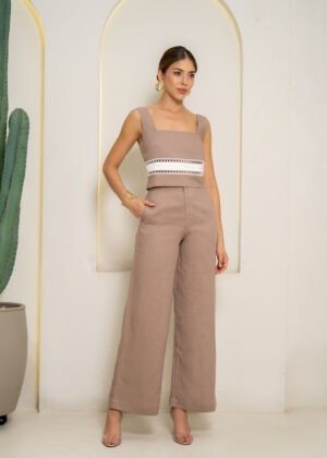 Pantalon romina taupe