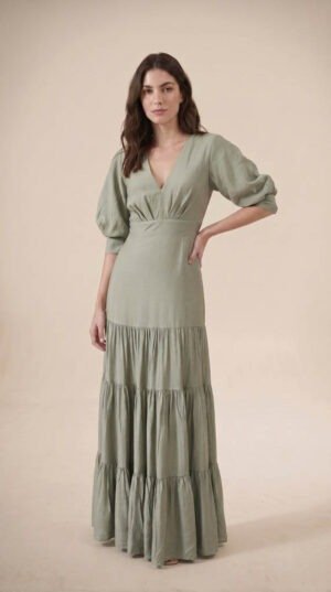 Vestido camila verde menta