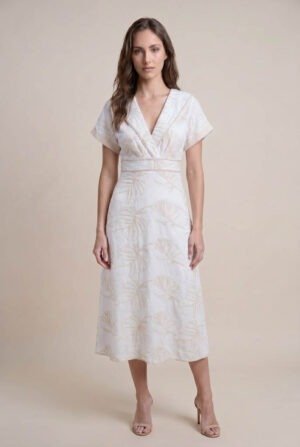 Vestido jackie bordado marfil
