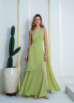 Vestido lirio verde manzana