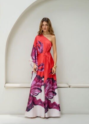 Vestido elvira estampado terracota