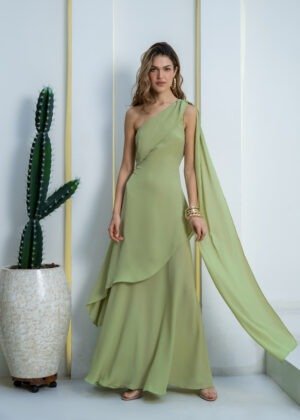 Vestido lirio verde manzana